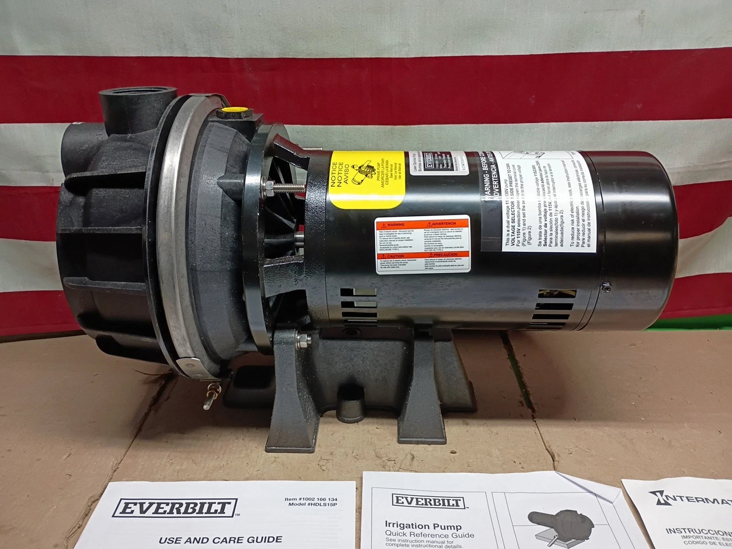 Everbilt HDLS15P Lawn Irrigation Pump Plastic 1-1/2HP 52-GPM, OPEN BOX