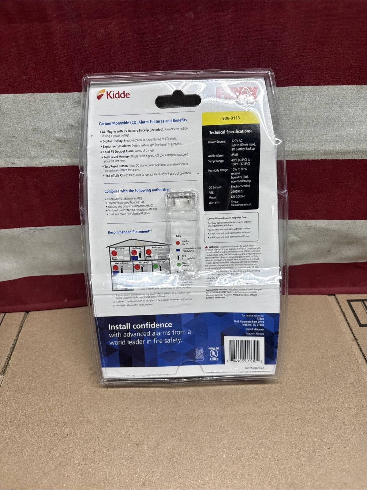 Kidde Carbon Monoxide Detector, Propane, Natural, Methane, & Explosive Gas Alarm