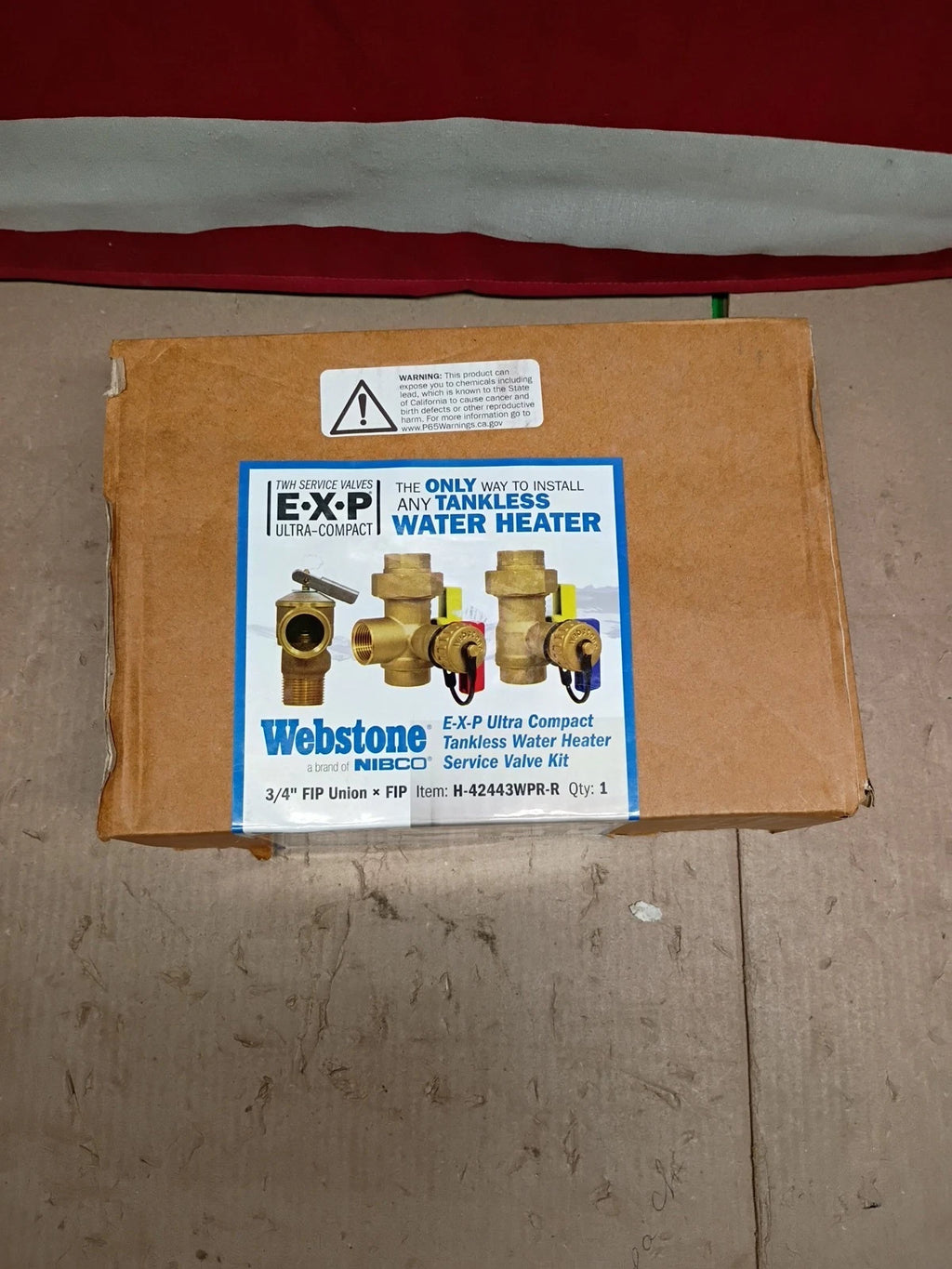 Webstone 3/4" EXP Ultra-Compact Tankless Water Heater Service Valve 42443 OB