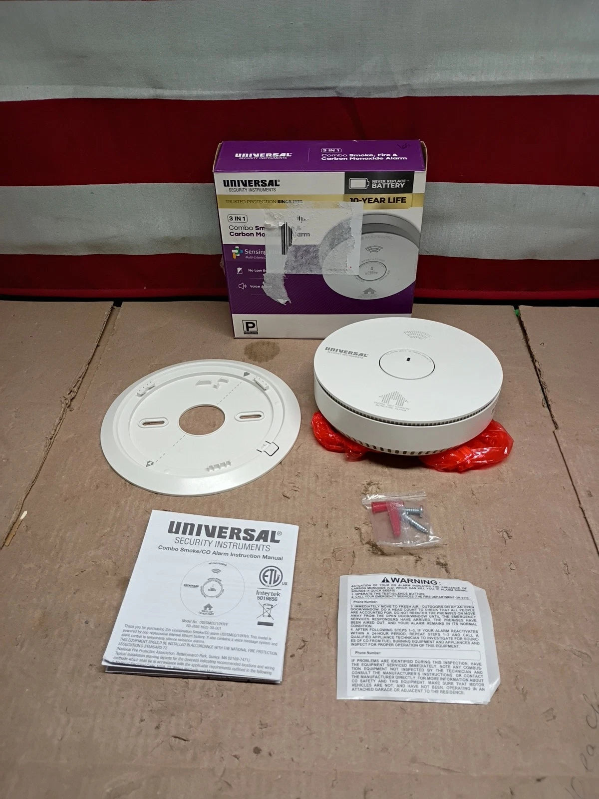 Universal 10-Year Battery Combo Smoke+Carbon Monoxide Detector Voice Alarm