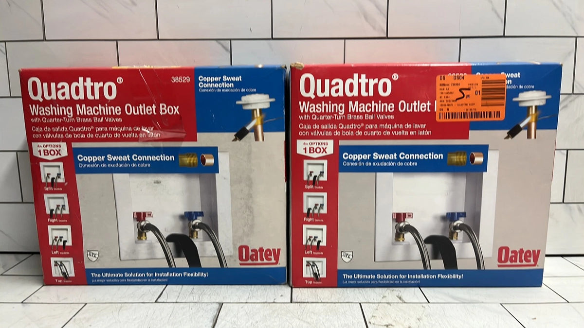 QTY of 2 Oatey 38529 Washing Machine Outlet Box 1/2 sweat Connection Brass