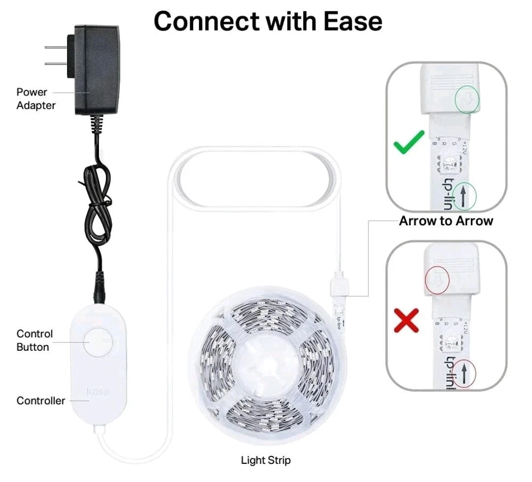 Kasa Smart LED Light Strip, 16.4ft WiFi LED Strip Works with Alexa, Google Home