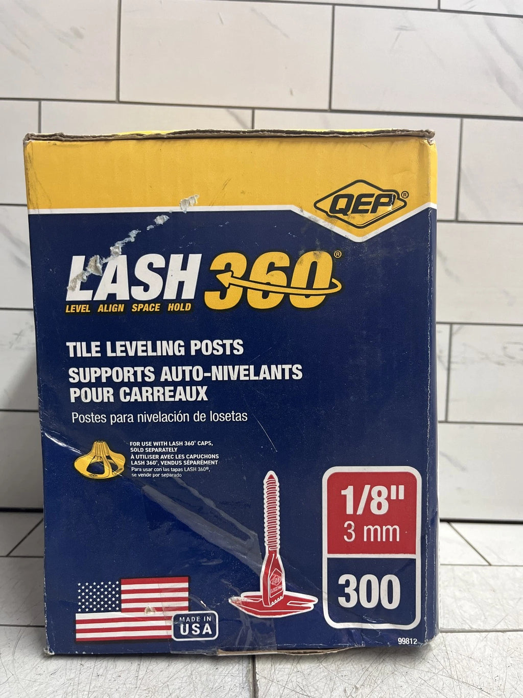 Pack of 300 LASH 360 Tile Leveling System Posts Polymer Red 1/8 Inch (3 mm)