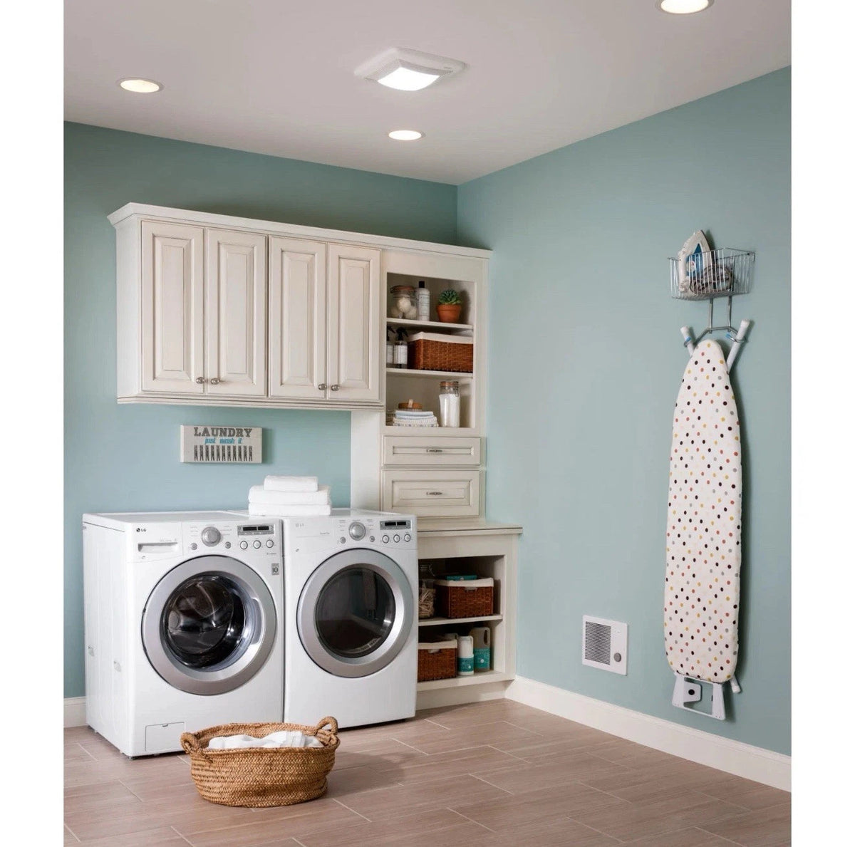 Broan QT130LE 130 CFM 1.5 Sone Ceiling Mounted Bathroom Exhaust - White