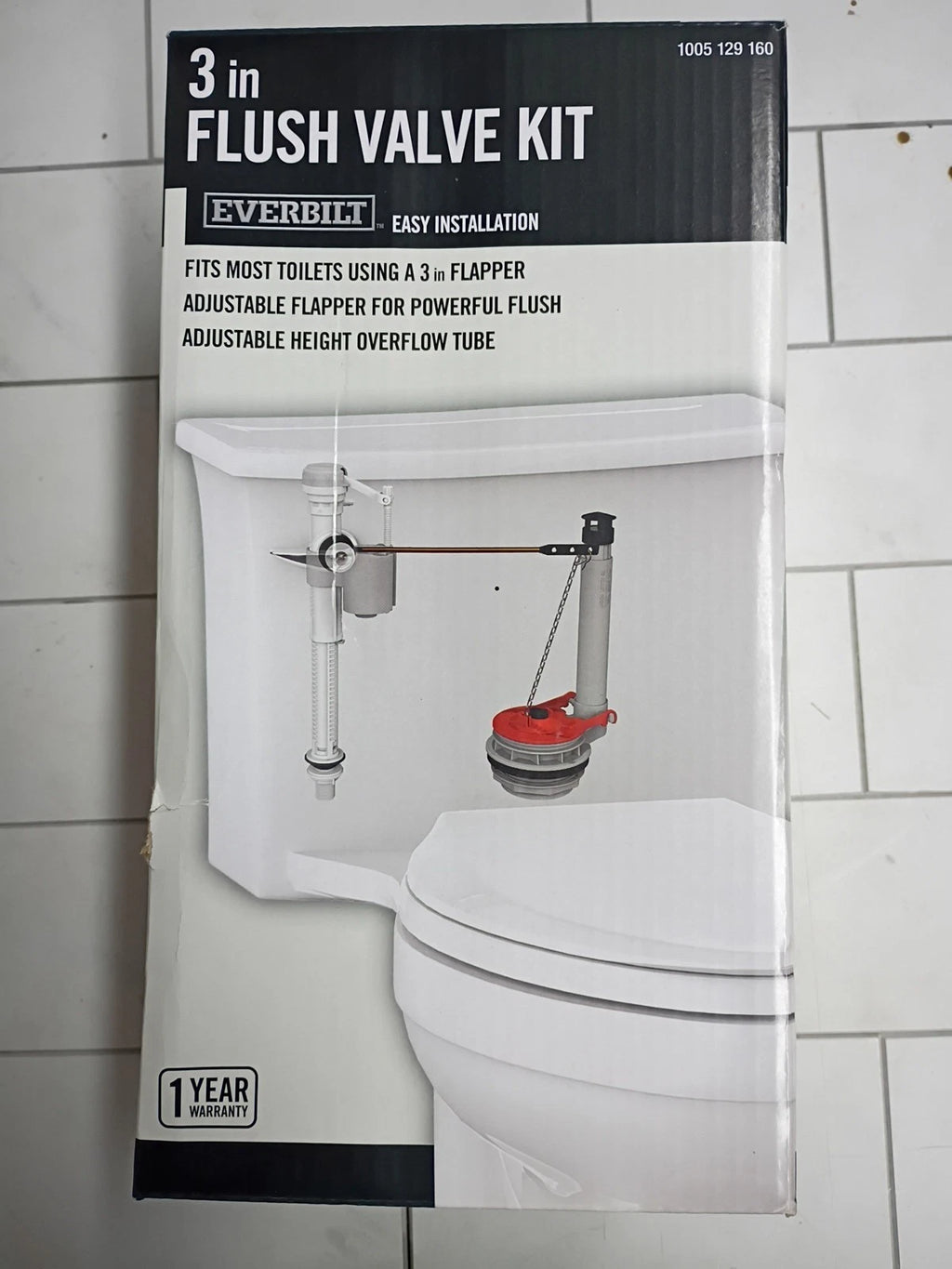 5pk 3 in. Universal Toilet Adjustable Flush Valve with Flapper by Everbilt OB