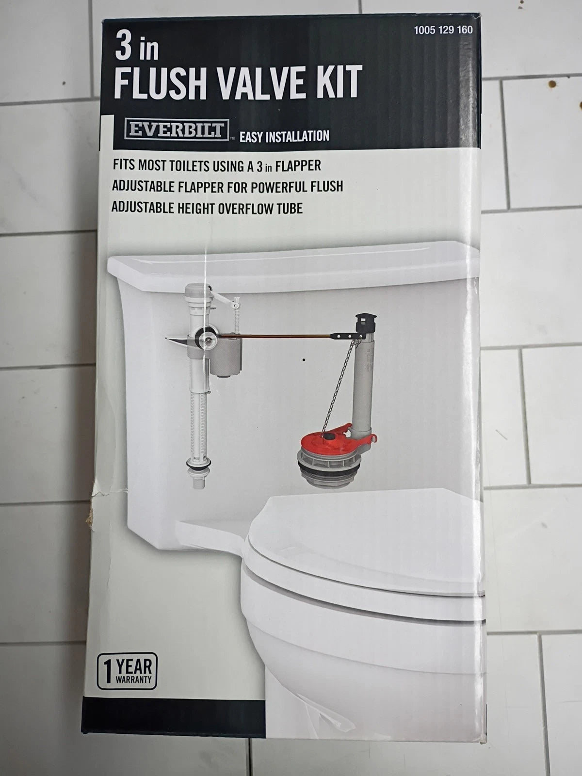 5pk 3 in. Universal Toilet Adjustable Flush Valve with Flapper by Everbilt OB