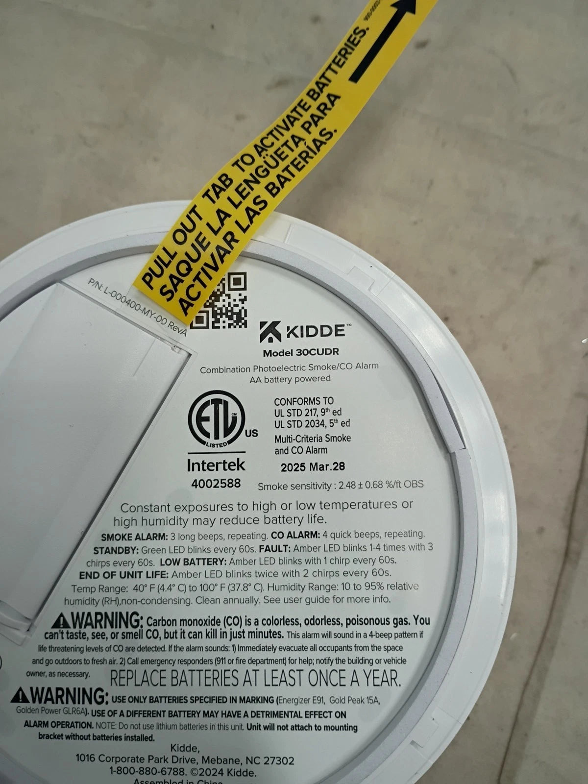 2PK Kidde 30CUDR Smoke & Carbon Monoxide Detector AA Battery Backup.