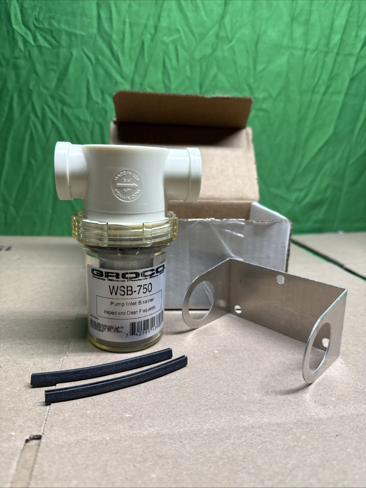 GROCO 3/4" Pump Strainer & Bracket WSB-750 New Open Box