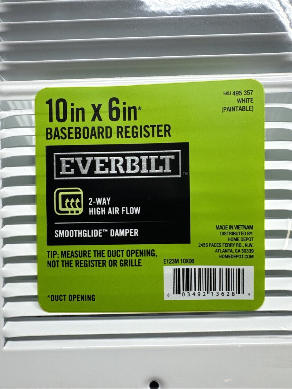 Lot Of 15 Everbilt 10 in. x 6 in. Baseboard Register 3/4 in. white