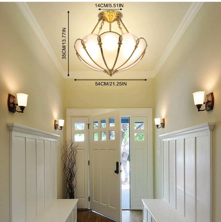 Gold Vintage Ceiling Light, 100-240v Glass Ceiling 4-light Pendant Lighting OB