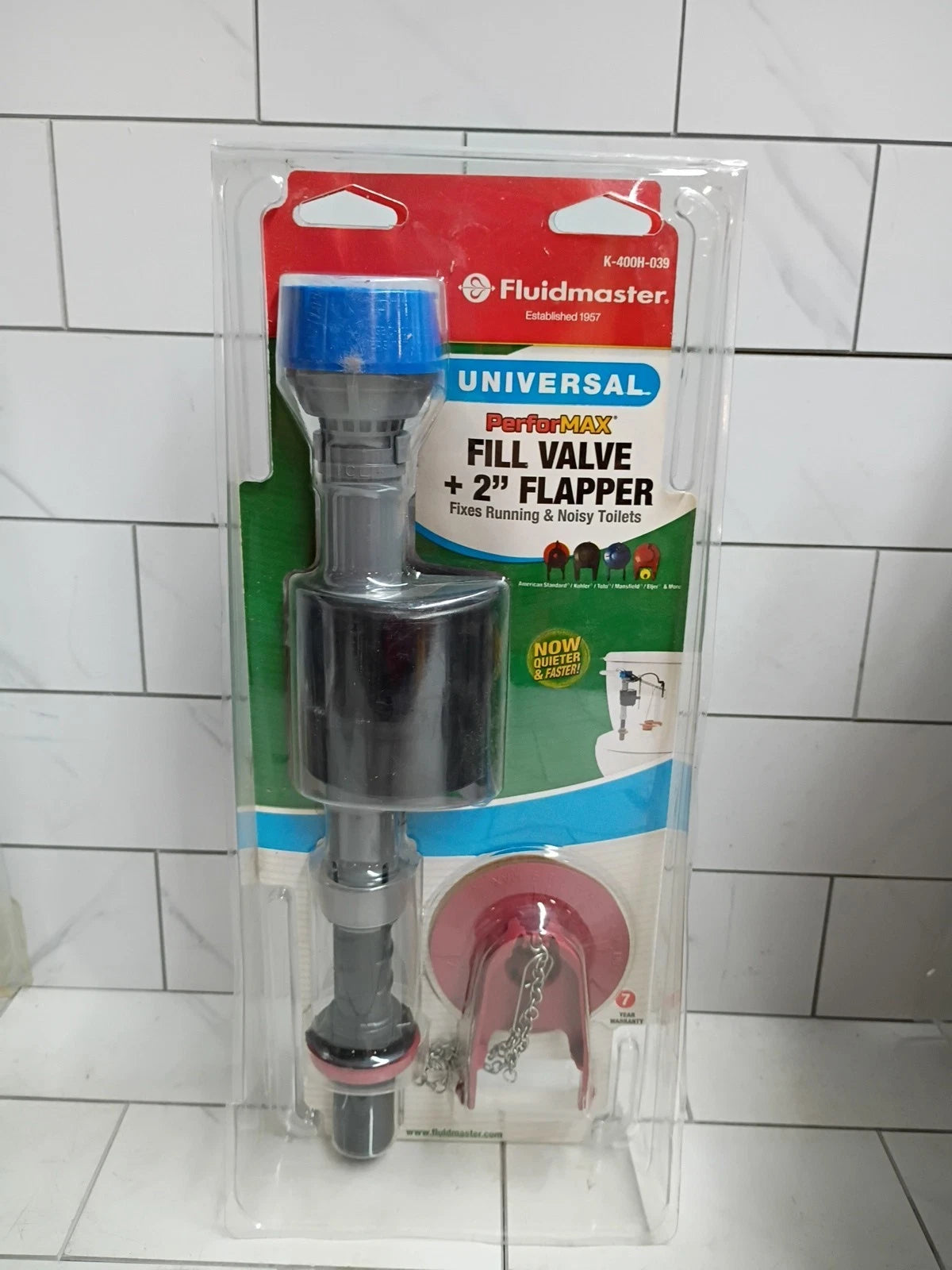 10PK Fluidmaster Performax Universal Toilet Fill Valve And FlapperKit K-400H-039