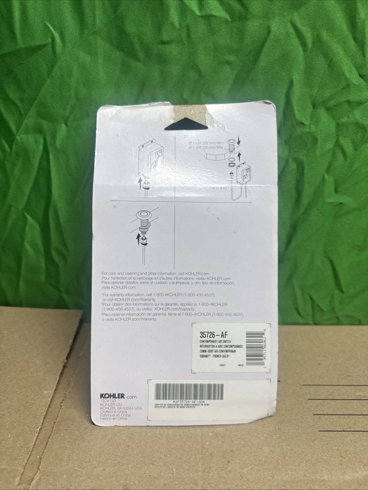 Kohler Garbage Disposal Air Switch in French Gold. 35726-AF J7 $159