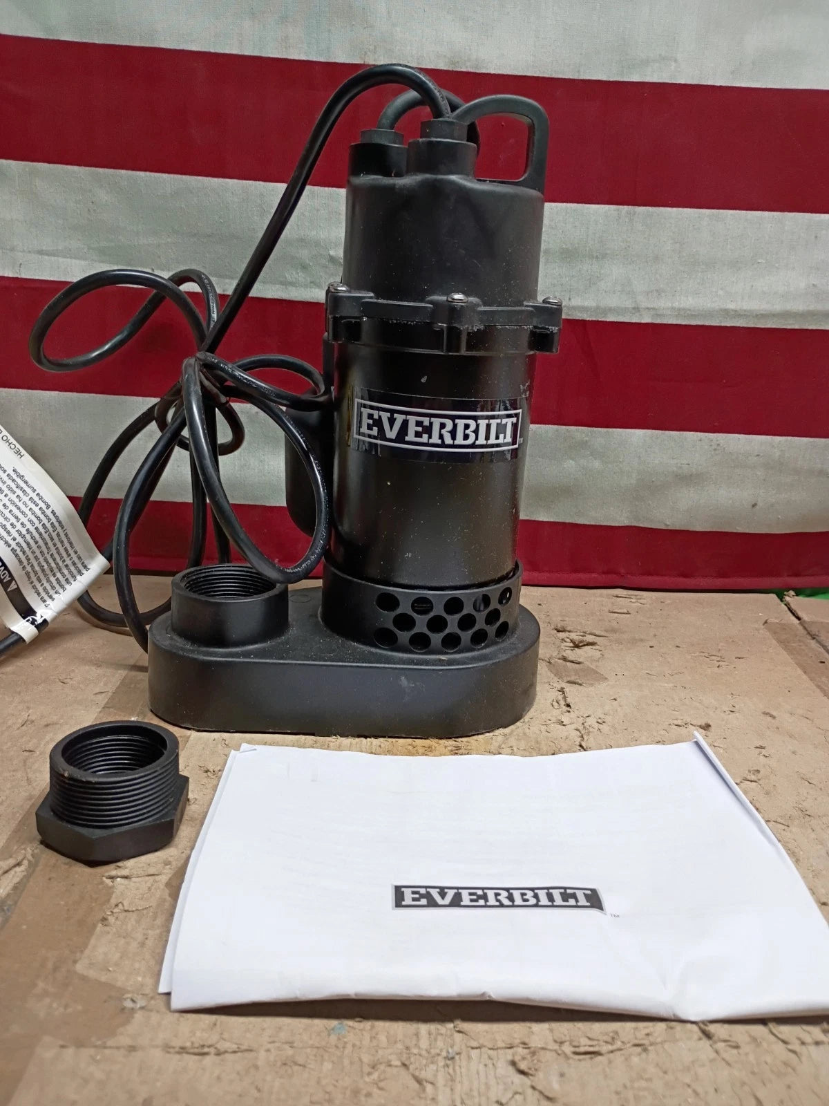 Everbilt 1/4 HP Aluminum Sump Pump w/ Tether Float Switch HDSP25W OPEN BOX.