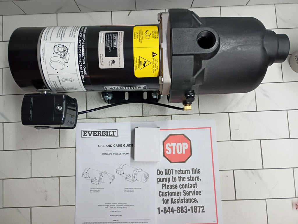 Everbilt Shallow Well Jet Pump Plastic 3/4HP HDSWJ7P New Open Box