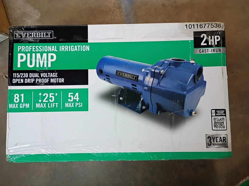 Everbilt HDLS20 Professional Irrigation Pump Cast Iron 2 HP Dual Voltage