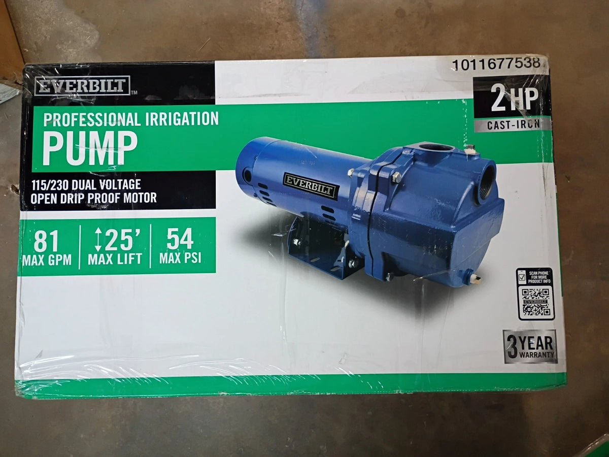 Everbilt HDLS20 Professional Irrigation Pump Cast Iron 2 HP Dual Voltage
