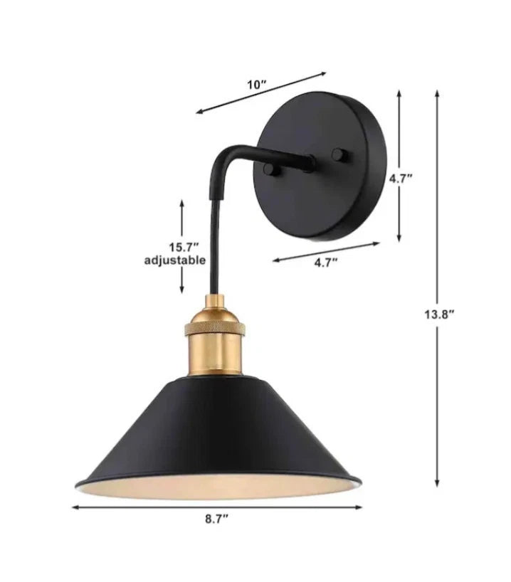 2-pack of 8.7-inch black LED wall sconces Open Box