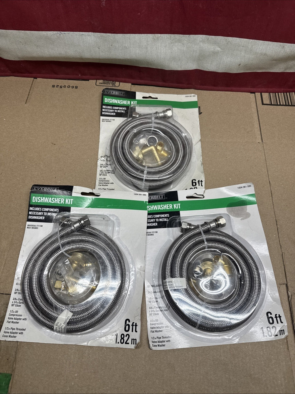 Lot Of 3 Everbilt Dishwasher Installation Kit 6-ft 98254