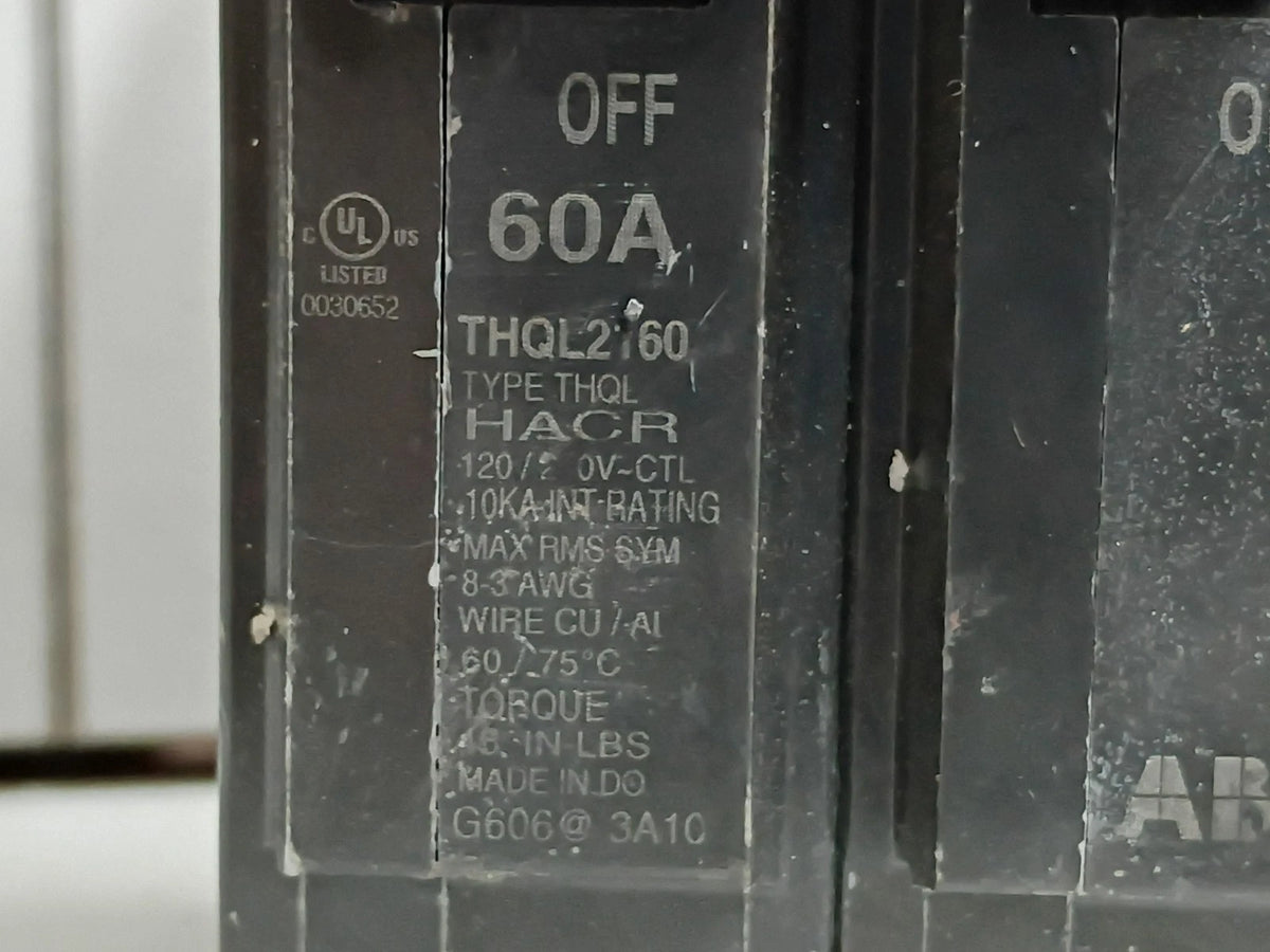 (2 pack) GE ABB General Electric THQL2160A 60-Amp 2-Pole 120/240VAC Breaker OB