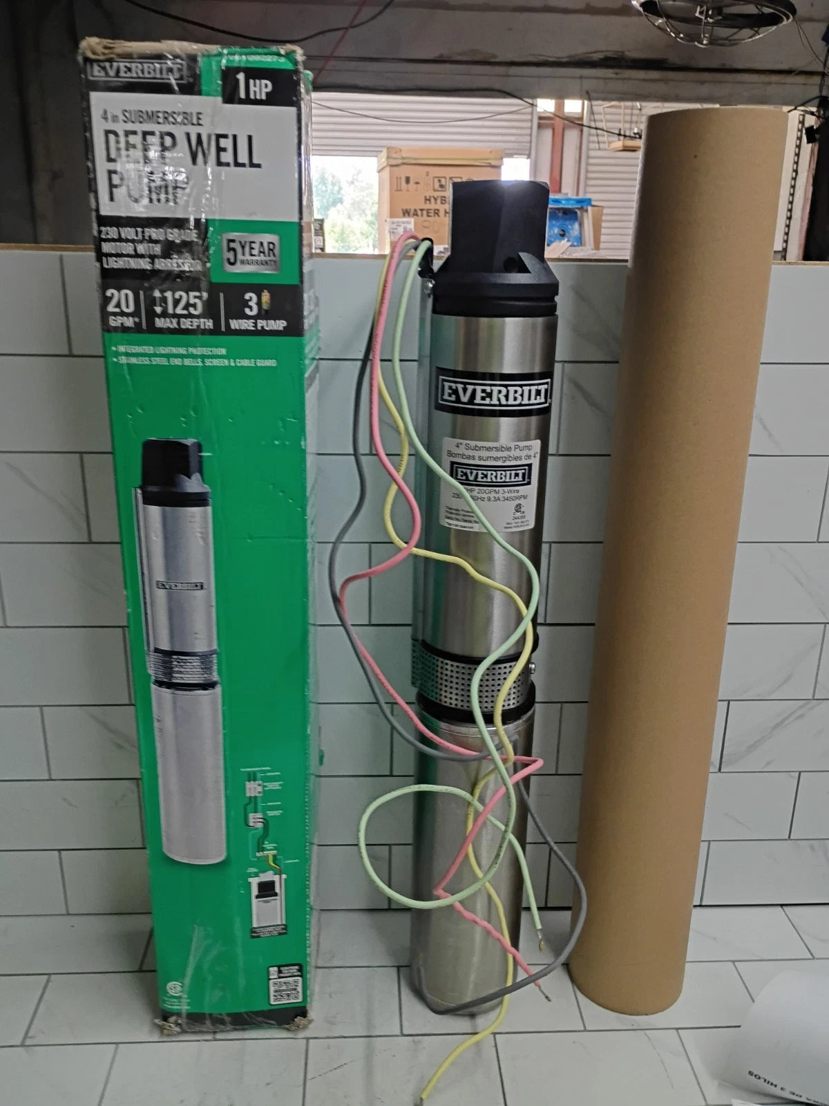 Everbilt 1HP Submersible 3-Wire 20GPM Well Pump HDSUB10-203 READ DESCRIPTION