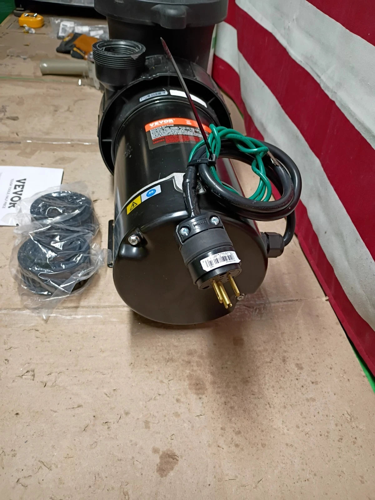 VEVOR HAP1100, Swimming Pool Pump, 1.5 HP 115 V, 1100W Single Speed Pump, OB,