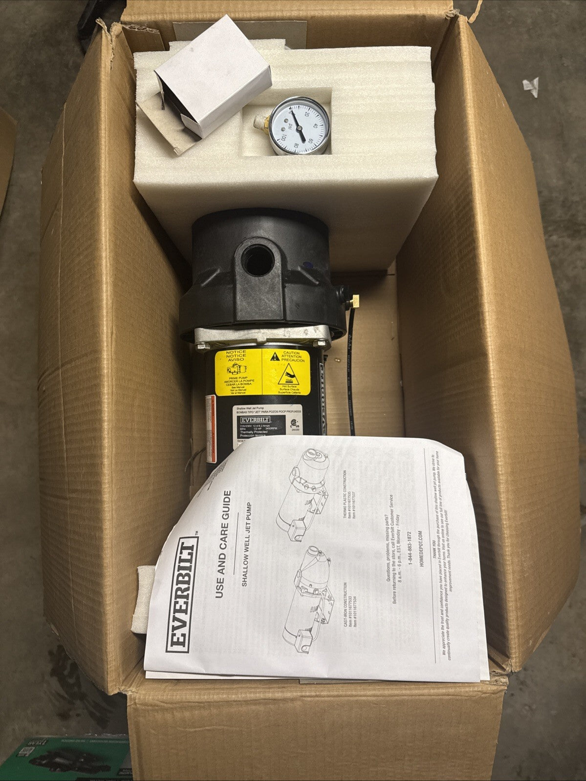Everbilt 1/2 HP Shallow Well Jet Pump 1011677535.  *Read  Description*