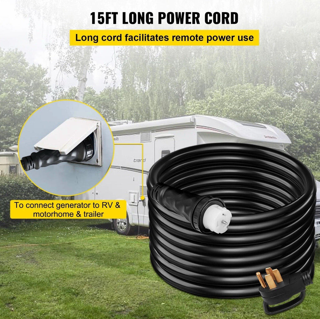 VEVOR 15 Feet Generator Extension Cord 50A 125/250V CS6364 Locking Connector.
