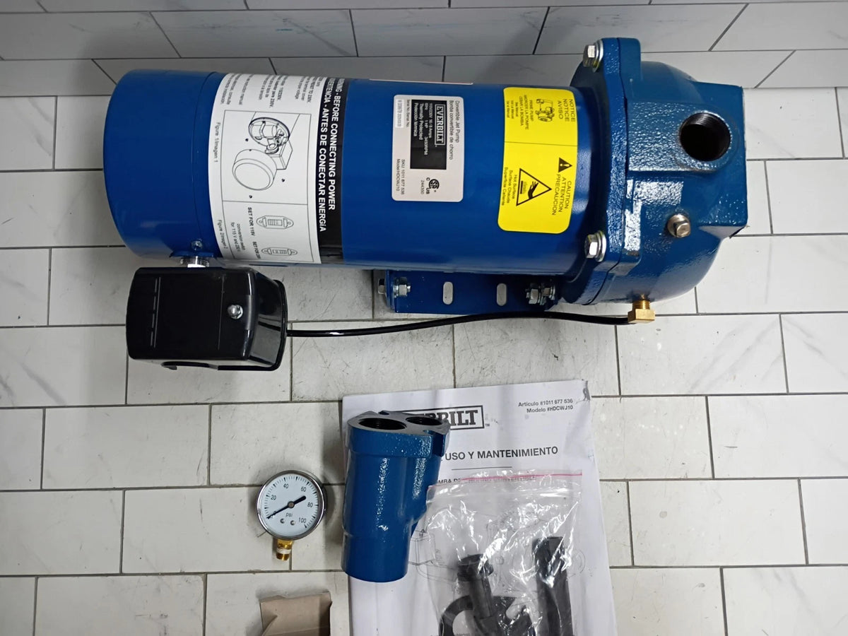 Everbilt HDCWJ10 1 HP Professional Convertible Jet Pump. NEW OPEN BOX READ DESCR