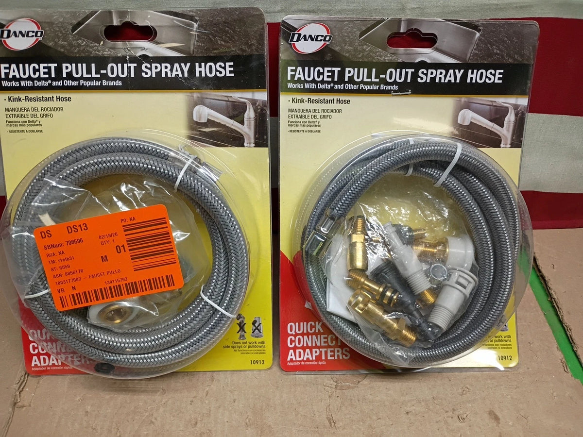 2PK Danco 10912 Delta and Moen Faucet Pull-Out Spray Hose Quick Connectors, OB,