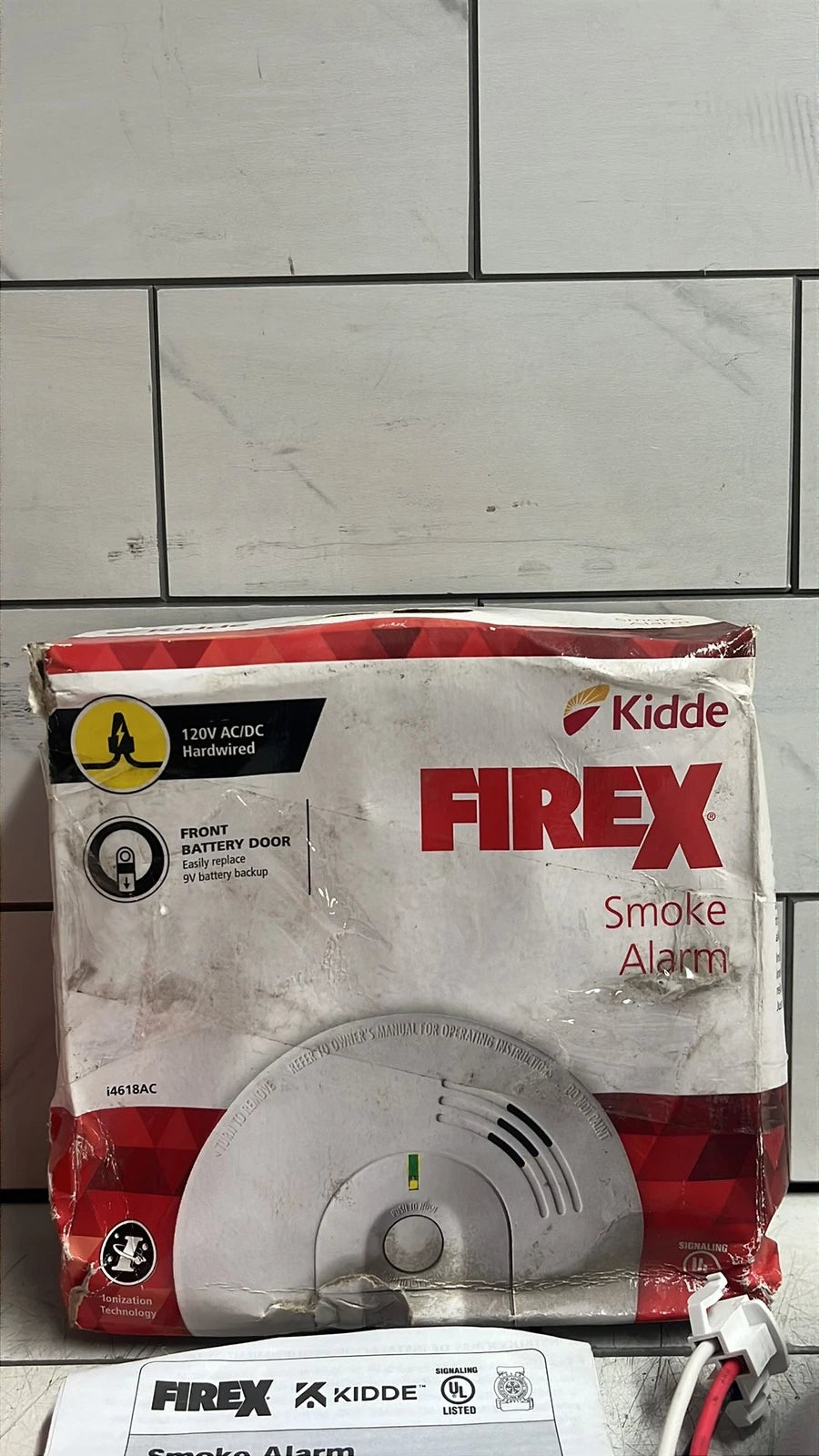FireX Kidde i4618AC Hardwired Smoke Alarm 120V AC Battery Backup Mount