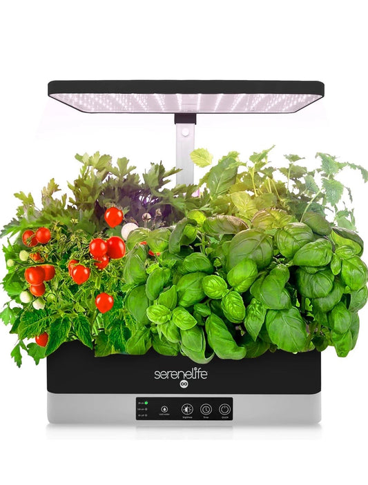 Serenelife Smart Indoor Garden-Indoor Herb Garden w/ LED Grow Lights Panel-Black