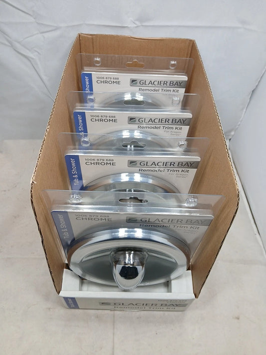 4-PK Glacier Bay 864790 Tub Shower Remodel Trim Kit Chrome 1-Handle 1006 879 688