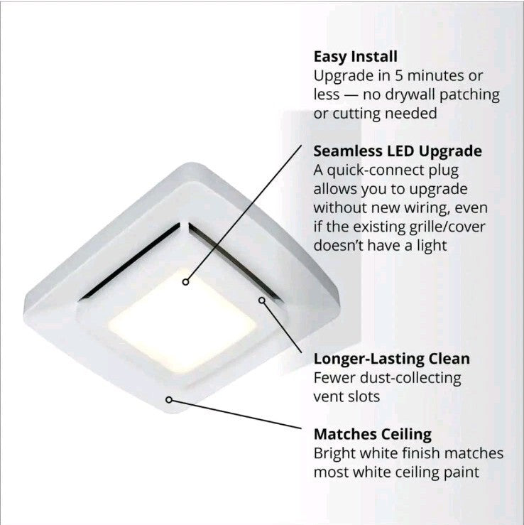Broan NuTone Bathroom Fan Replacement Cover with Light FG500N in White