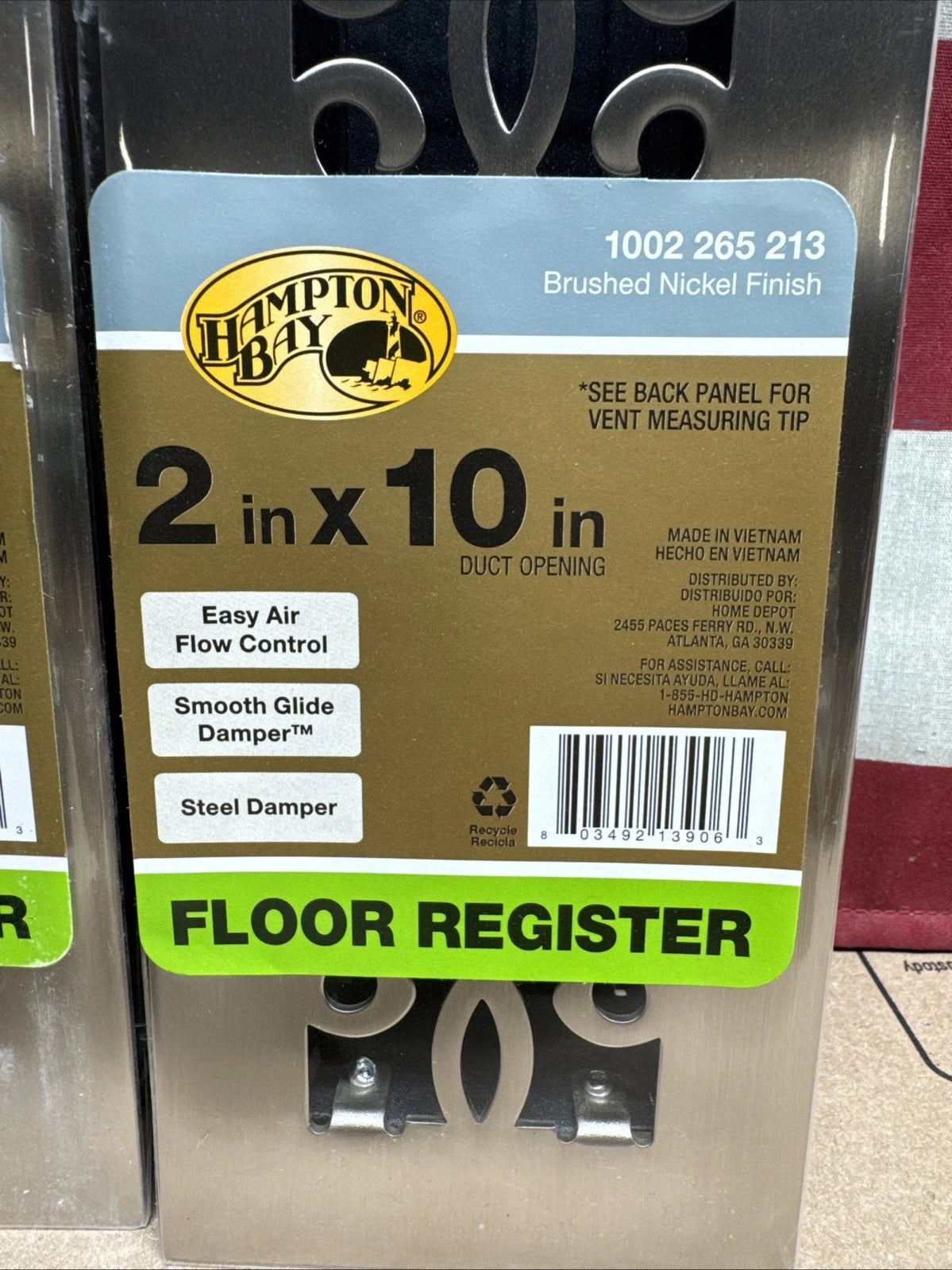 Lot Of 9 Classic Scroll 2 in. x 10 in. Steel Floor Register in Brushed Nickel
