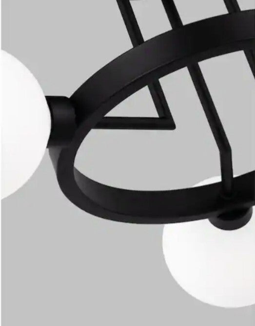 Visual Comfort Clybourn 3-Light Midnight Black Semi-Flush Mount 7761603-112 OB