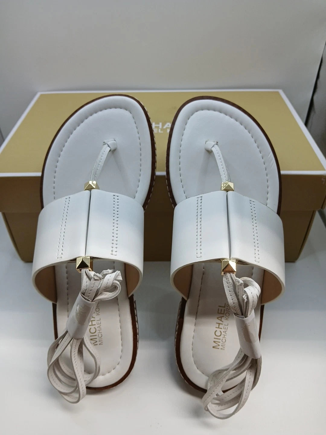 Michael Kors Marlon leather Optic White Womens size 5m