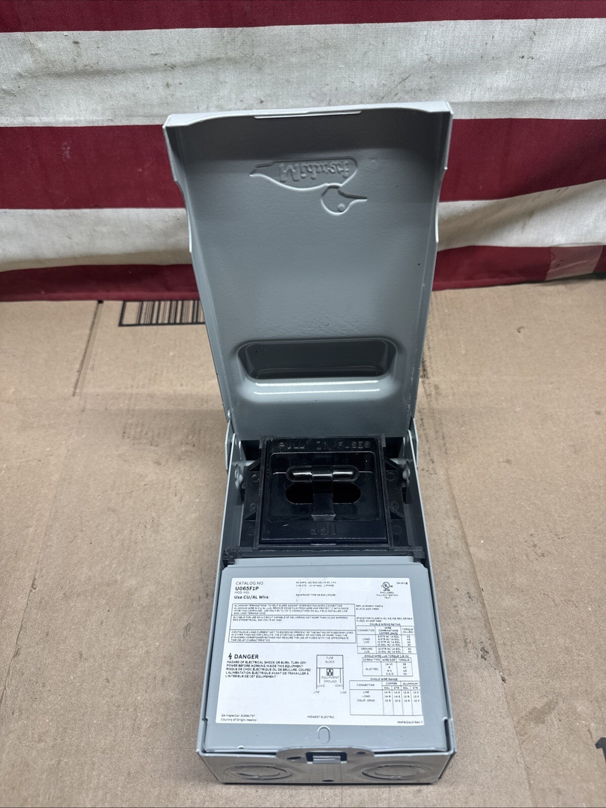 Midwest Electric Products 60 Amp 240 Volt Fused AC Disconnect Model U065F1P