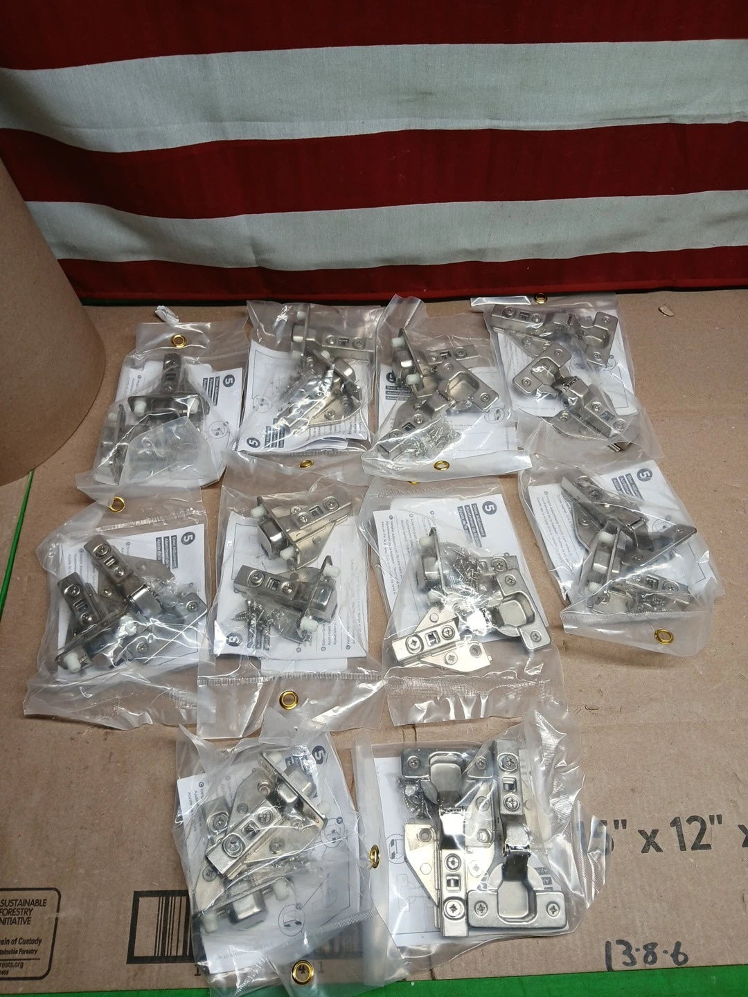 10 Pks of 2 Amerock BP9238SCFF 1/2” Overlay Face Frame Soft Close Hinges Nickel