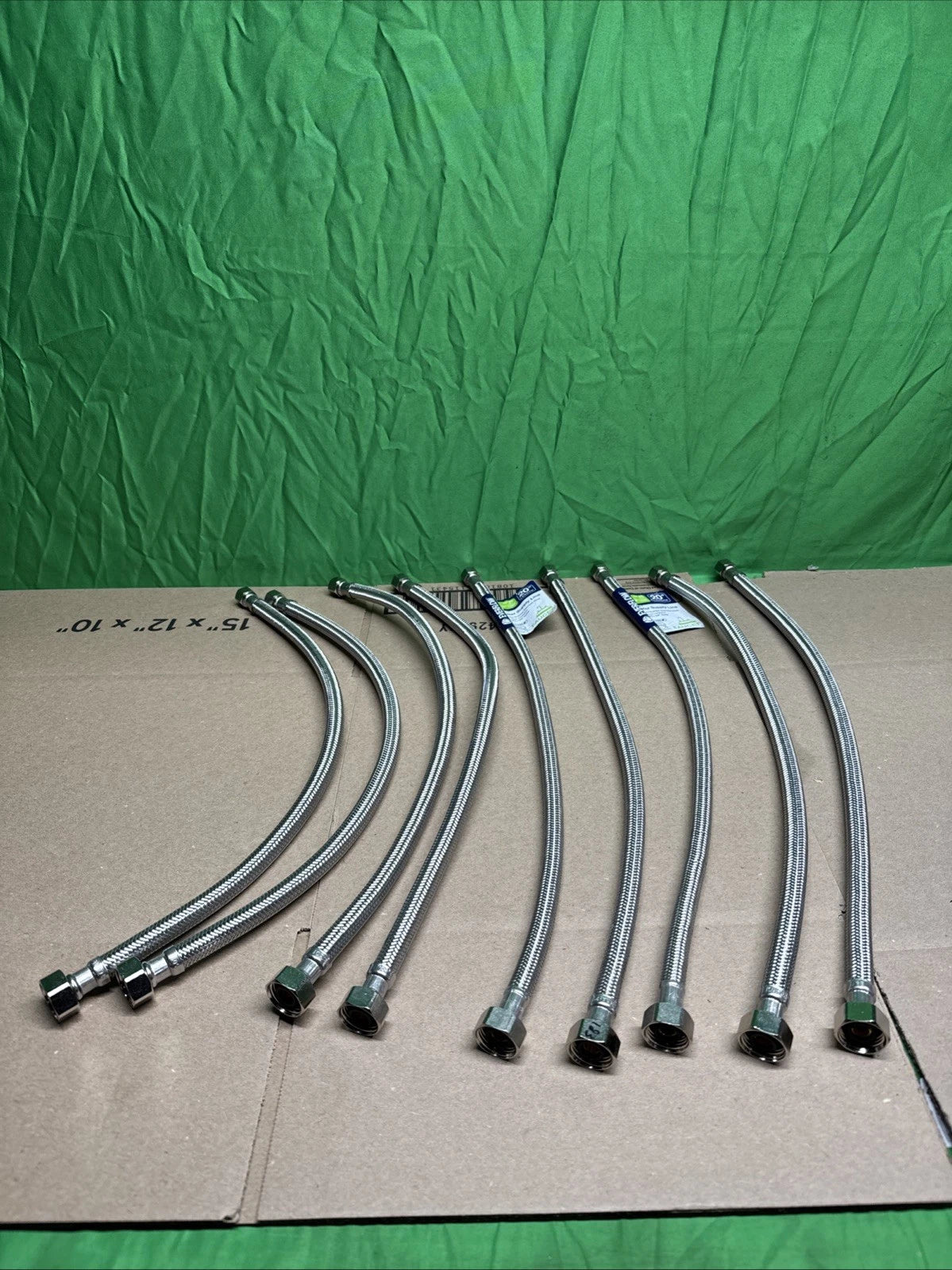 LOT OF 9 Everflow Water Supply Line 3/8 Comp x 1/2 IPS 20" Length 27120-NL