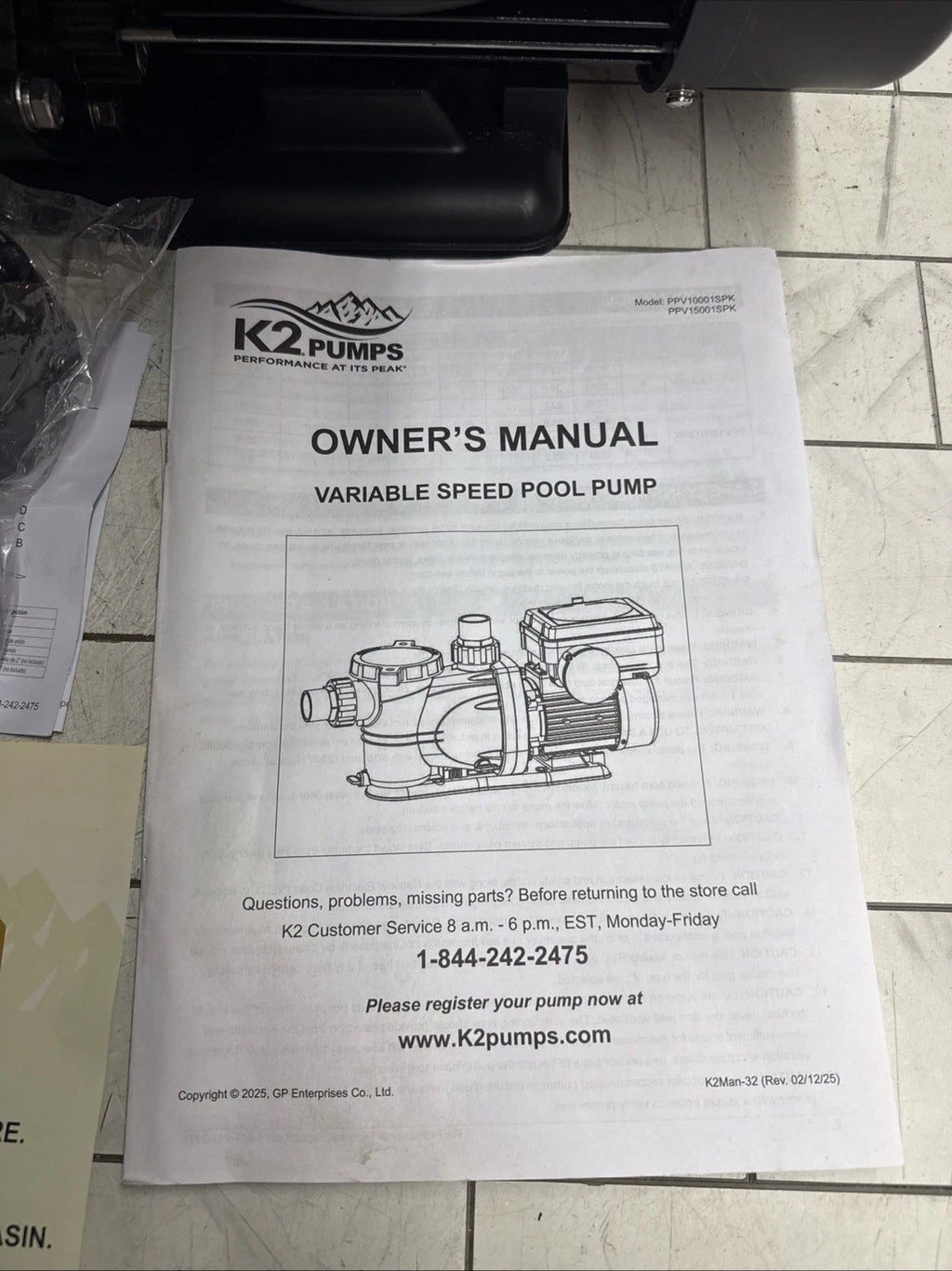 K2 Pumps Pool Pump 1 Hp Variable Speed 230 Volt Doe & Cec Compliant New Open Box
