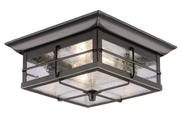 Westinghouse 6578400 Orwell 2-Light Bronze Outdoor Flush Mount Clear Glass OB