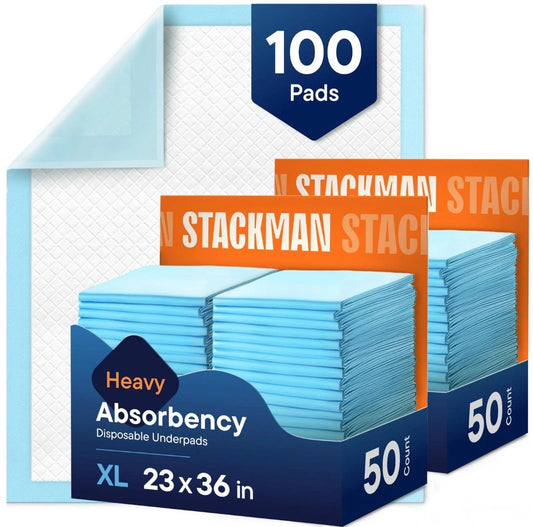 100 Pk Disposable Adult Incontinence Underpads 23"x 36" Large