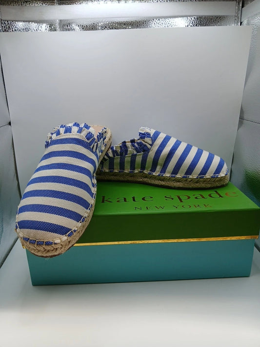 Kate Spade Size 9.5M Blue Cream Striped Canvas.