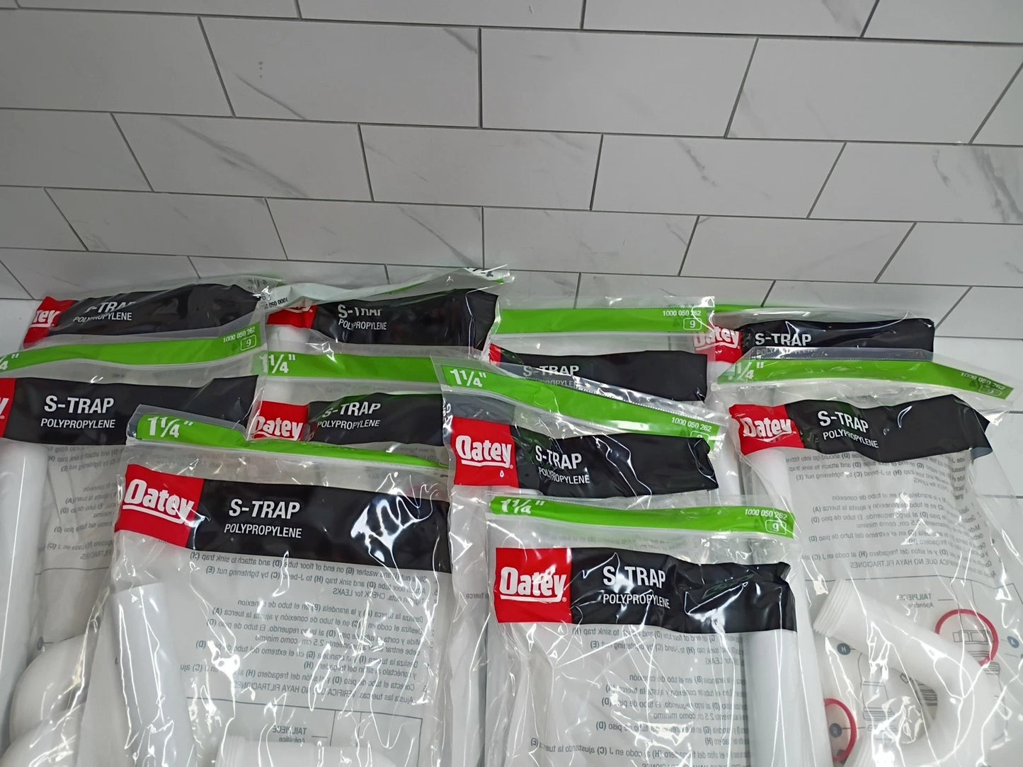 10pk HDC9719BG Oatey 1-1/4 in. White Plastic Sink Drain S- Trap New