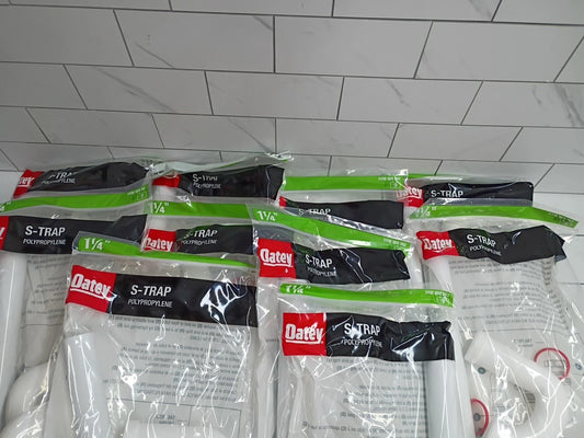 10pk Oatey HDC9719BG 1-1/4 in. White Plastic Sink Drain S-Trap New