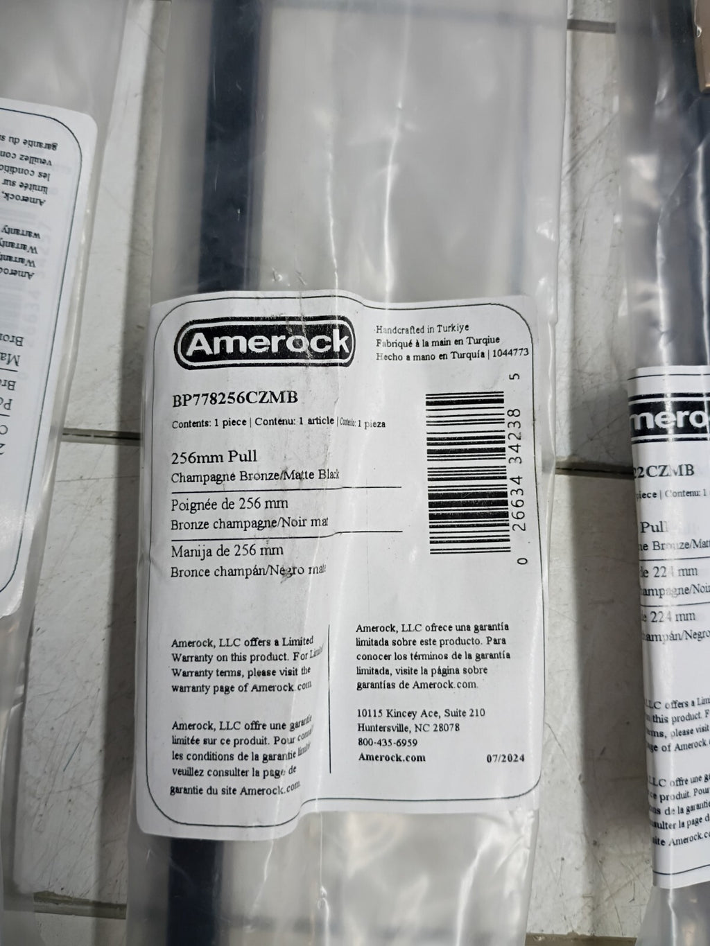 3pk Amerock BP778256CZMB Urbanite 10-1/16 inch  Center-to-Center Cabinet Handle