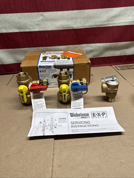 Webstone 3/4 in. EXP Ultra-Compact Tankless Water Heater Service Valve 42443 OB