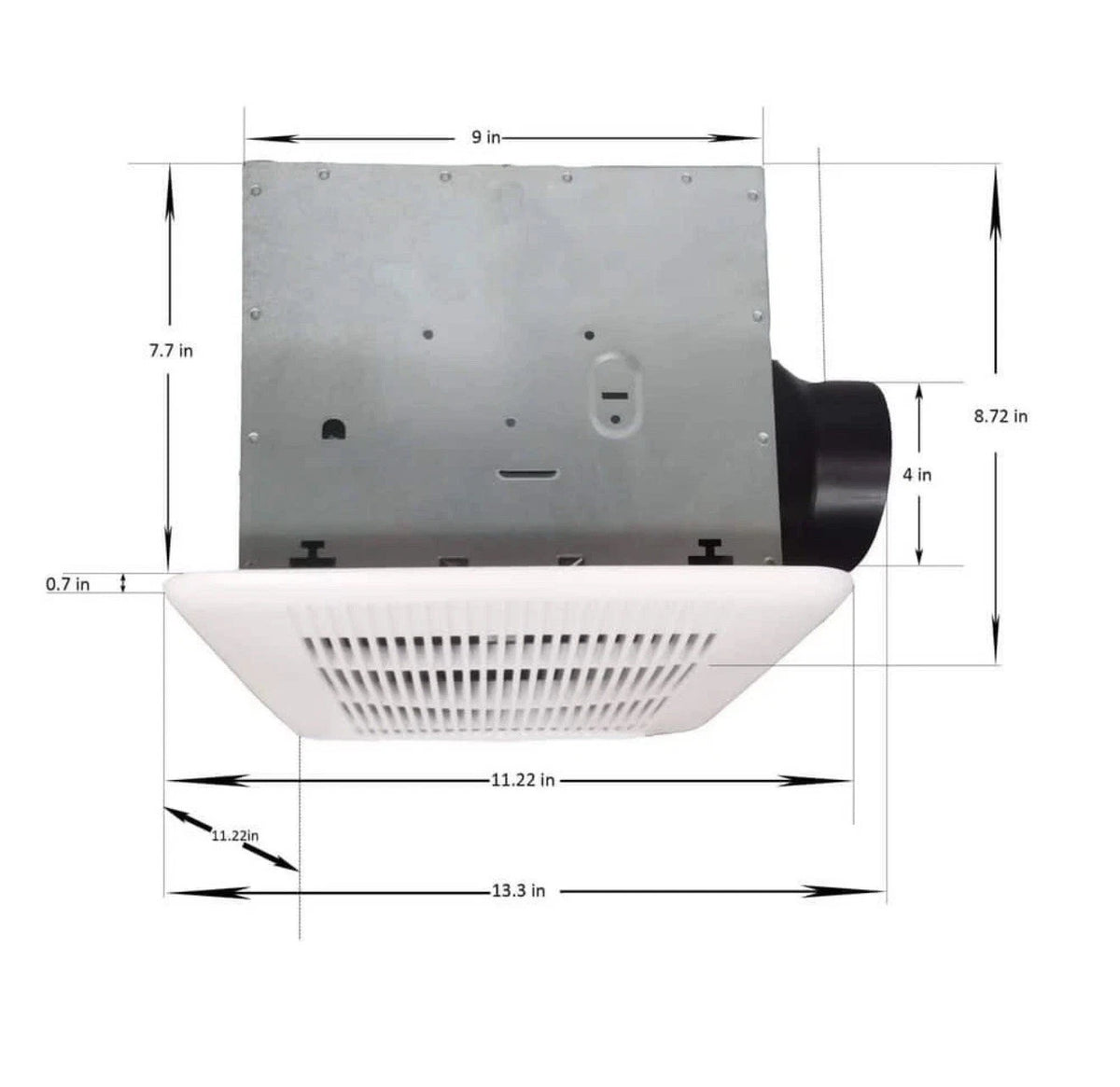 Commercial Electric 110 CFM 1.5 Sone Bathroom Exhaust Fan with Humidity Sensing.