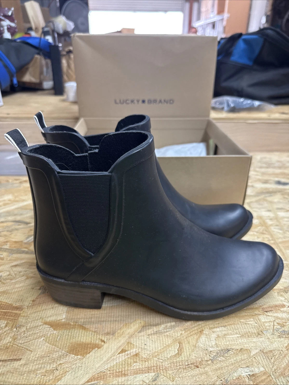 Lucky Brand Womens Lp-Bunita Black Rainboots Size 9 M Rain Boots Rubber