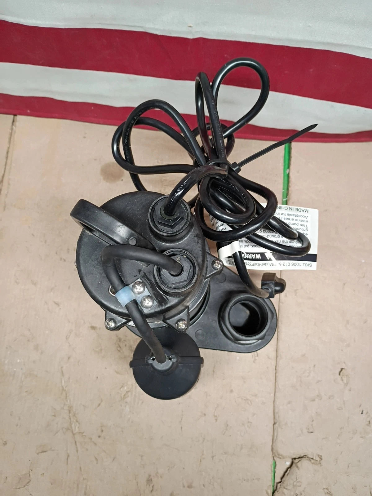 Everbilt 1/3 HP Corrosion Resistant Aluminum Sump Pump w/ Tether Switch Used.